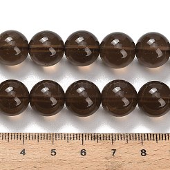 天然のスモーキークォーツラウンドビーズ連売り  12.5mm  穴：1.2mm  約31~32個/連  14.57~15.16インチ（37~38.5cm）&nbsp;G-E329-12mm-38A