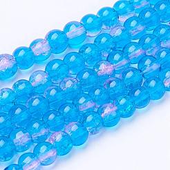 Spray Painted Crackle Glass Beads Strands&nbsp;CCG-Q001-4mm-19