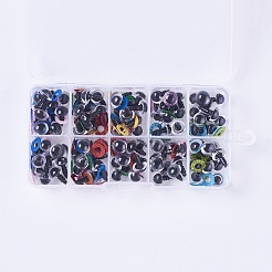 プラスチッククラフト人形の目  ぬいぐるみの目  ミックスカラー  10mm  10x4mm  穴：3mm&nbsp;DIY-PH0020-58