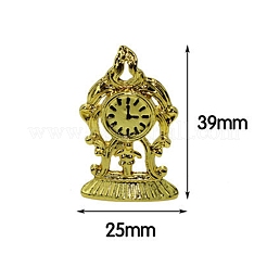 ミニチュア合金時計  小道具の装飾を装ったドールハウスアクセサリー用  ゴールドカラー  39x25mm&nbsp;MIMO-PW0001-047G