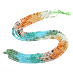 Glass & Natural Red Aventurine & Dyed White Jade & Topaz Jade & Quartz & Green Aventurin Beads Strands&nbsp;G-Z135-C03-2x4mm