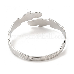 Non-Tarnish 304 Stainless Steel Feather Cuff Bangles&nbsp;BJEW-L682-025P