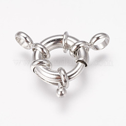 真鍮のスプリングリングの留め金  アクセサリーのコンポーネント  プラチナカラー  サイズ：直径約13mm  穴：3mm&nbsp;KK39