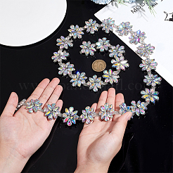 結婚式用の1ヤードガラスラインストーンチェーンガーランド連売り  花  カラフル  3.45x3x0.65cm&nbsp;AJEW-PH0011-93