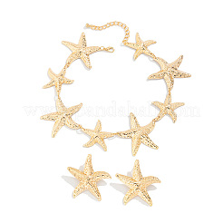 Starfish Iron Link Chain Necklaces & Stud Earrings Sets&nbsp;FS-WG81930-01