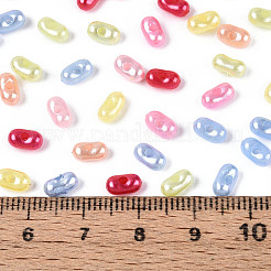真珠色の不透明なアクリルビーズ  ピーナッツ  ミックスカラー  6.5x3.5x3mm  穴：1.5mm  約10640個/500g&nbsp;OACR-N150-04