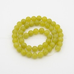 Natural Olive Jade Round Bead Strands&nbsp;G-P070-32-3mm
