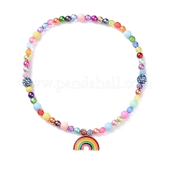 Rainbow Theme Bracelets & Necklaces Sets for Kids&nbsp;SJEW-JS01266