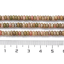 天然石ユナカイトビーズ連売り  ロンデル  4.5x2.5mm  穴：0.8mm  約158個/連  15.55インチ（39.5cm）&nbsp;G-H292-A16-02
