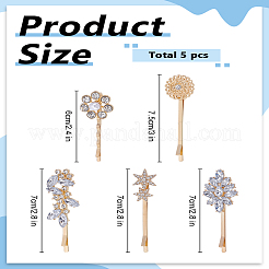 1Set Alloy Rhinestone Hair Barrettes Set with Pearl&nbsp;AJEW-LP0001-89G