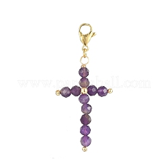 Cross Natural Gemstone Pendant Decoraiton&nbsp;HJEW-JM00988