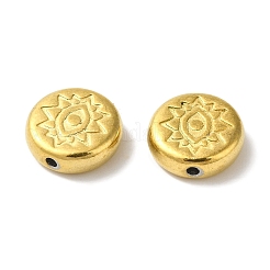 304ステンレススチールビーズ  目でフラットラウンド  ゴールドカラー  8x3mm  穴：1mm&nbsp;STAS-I305-151G