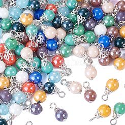 110Pcs 11 Colors Electroplate Glass Pendants&nbsp;PALLOY-TAC0309