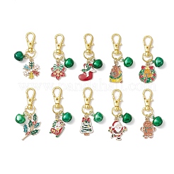 10Pcs 10 Styles Christmas Theme Alloy Enamel Pendant Decoration&nbsp;HJEW-JM03915