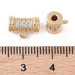 真鍮パヴェクリアキュービックジルコニアビーズ  カン付き  ゴールドカラー  7.5x10.5x5mm  穴：1.2~1.4mm&nbsp;LS-KK-N256-08G-E