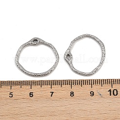 304ステンレスペンダント  リングチャーム  ステンレス鋼色  21x22x2mm  穴：1x2mm&nbsp;STAS-B108-05P