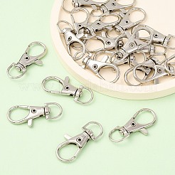 合金製回転式ナスカンカニカン  スイベルスナップフック  プラチナ  35x16mm  穴：8.5mm&nbsp;E168