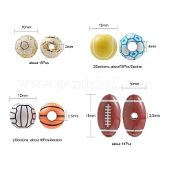 114Pcs 6 Style Acrylic Beads&nbsp;DIY-FS0002-36