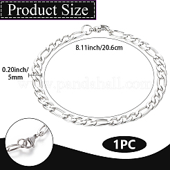 1Pc 304 Stainless Steel Figaro Chain Bracelets&nbsp;BJEW-DJ0001-57