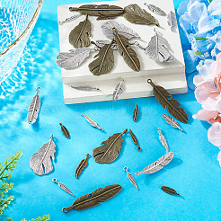 40Pcs 10 Styles Tibetan Style Alloy Pendants&nbsp;TIBEP-TA0001-44
