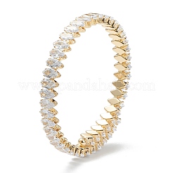 Brass Micro Pave Clear Cubic Zirconia Bangles&nbsp;BJEW-A116-04G-B