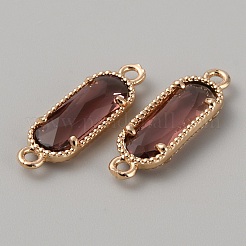 Golden Plated Brass Pave Glass Connector Charms&nbsp;LS-FIND-WH0110-728G-03