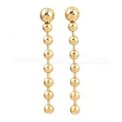 304ステンレススチール製ラウンドタッセルスタッドピアス  ゴールドカラー  85x12mm&nbsp;LS-EJEW-D330-02G