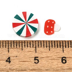 クリスマスのテーマ手作りポリマー粘土カボション  フラットラウンド  カラフル  3-9.5x3-9.5x0.5-3mm&nbsp;CLAY-Q004-02A