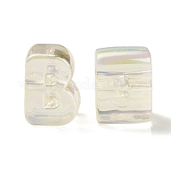 UVメッキレインボー虹色アクリルビーズ  ランダムな混合文字  シャンパンイエロー  20~21x14~20.5x8.5~20.5mm  穴：3.5mm  約90~100個/袋&nbsp;OACR-C012-02I-1