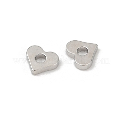 真鍮製スペーサービーズ  ハート  プラチナメッキ  4.5x5x1mm  穴：1.5mm&nbsp;KK-D375-14P