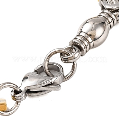 201 Stainless Steel Barrel Byzantine Chain Bracelets&nbsp;BJEW-B078-133GP