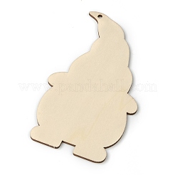 クリスマステーマ未染色天然木ビッグペンダント  小人  バリーウッド  128~129x69~70x2~3mm  穴：4mm&nbsp;WOOD-B001-10A