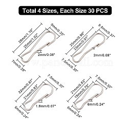 120スタイル201ステンレススチールキーチェーン留め具4個  ステンレス鋼色  21~28x7.5~9.5x1.8~6mm  30個/スタイル&nbsp;STAS-UN0034-74