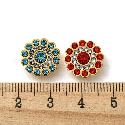 アクリルラインストーンカボション  abs樹脂  フラットバック  花  ミックスカラー  13x13x4.5mm&nbsp;FIND-C054-05G