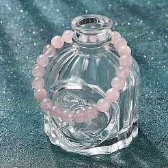 Natural Rose Quartz Bead Stretch Bracelets&nbsp;X-BJEW-K212-B-045