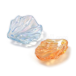 透明なアクリルパーツ  ABカラー  葉  ミックスカラー  20x17x4mm  穴：1.4mm  約1250個/500g&nbsp;TACR-A004-01