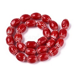 ハンドメイドミッレフィオーリ ランプワークビーズ連売り  バレル  ミックスカラー  13~13.5x9~10mm  穴：1mm  約27個/連  14.17''（36センチメートル）&nbsp;LAMP-T022-15M