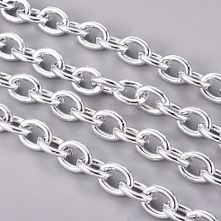 アルミアズキチェーン  溶接されていない  銀色のメッキ  約13mm長  10 mm幅  厚さ2.36mm&nbsp;CHA007-S