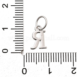 925スターリングシルバーペンダント  文字L  文字r  10x6.5x1mm  穴：4mm&nbsp;STER-R011-07P-R