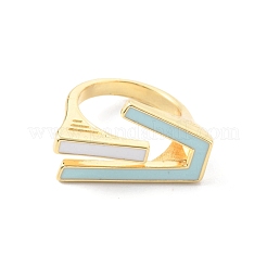 Rack Plating Brass Enamel Cuff Ring for Women&nbsp;RJEW-F143-03G