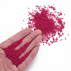 ガラスシリンダービーズ  シードビーズ  焼き付け塗料  丸い穴  カメリア  1.5~2x1~2mm  穴：0.8mm  約45000個/袋  約1ポンド/バッグ&nbsp;SEED-S047-A-030
