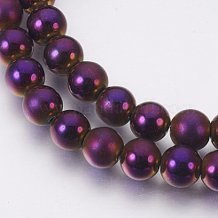 Electroplate Non-Magnetic Synthetic Hematite Beads Strands&nbsp;G-F585-B-8mm