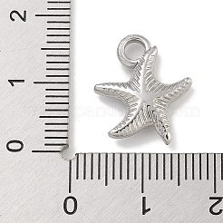 変色防止304ステンレススチールペンダント  ステンレス鋼色  ヒトデ  15.5x14x3.3mm  穴：2.6mm&nbsp;STAS-D197-19P-02