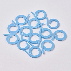 プラスチックカウントスプリットリング  ステッチマーカーリング  diy編み物ツール  ブルー  22x16.5x1.5mm&nbsp;DIY-WH0152-24A-02