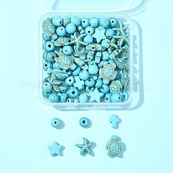 合成ターコイズビーズセット  8~18x5~8mm  穴：1mm&nbsp;G-FS0005-82
