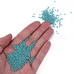 11/0 チェコ不透明ガラスシードビーズ  光沢のある  ラウンド  ターコイズ  2.2x1.5mm  穴：0.7mm  約500 G /袋&nbsp;SEED-N004-003B-30