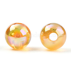 透明なアクリルビーズ  ab色メッキ  ラウンド  ゴールド  10mm  穴：1.8mm  約950個/500g&nbsp;MACR-T046-01E-12