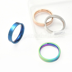 4個 4色 201ステンレススチール プレーンバンド 指輪セット 女性用  ミックスカラー  usサイズ6 1/2(16.9mm)  1pc /カラー&nbsp;RJEW-YW0001-03