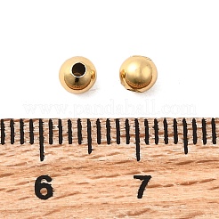 真鍮製スペーサービーズ  ニッケルフリー  ラウンド  18KGP本金メッキ  4mm  穴：1.2mm&nbsp;KK-Q669-62G