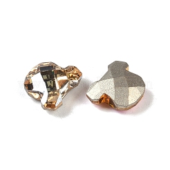 ガラスラインストーンカボション  ポイントバック＆バックメッキ  多面カット  ミックスカラー  10x12x4.5mm&nbsp;GLAA-A013-03M